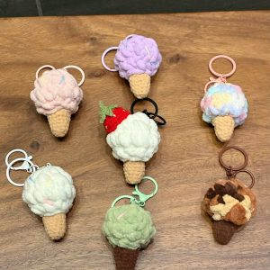 Ice cream cone keychain/bag charm